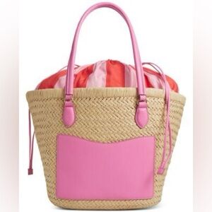 On 34th Isabellaa Straw Medium Drawstring Tote